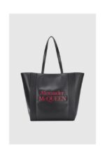 ALEXANDER MCQUEEN Torebka czarna shoperka-wyprzedaż