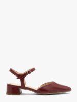 Bordowe czółenka damskie slingback bez pięty ELIZABETH-wyprzedaż