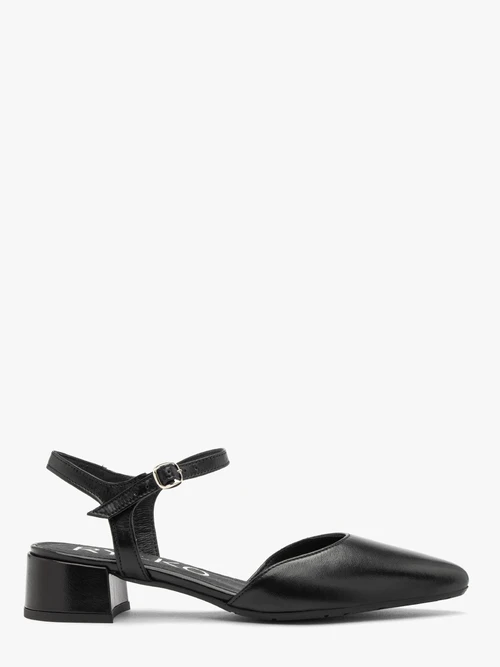 Czarne czółenka z otwartą piętą-wyprzedaż