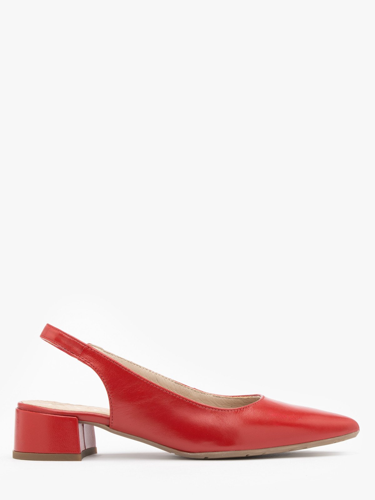 Czerwone czółenka z otwartą piętą ELIZABETH-wyprzedaż