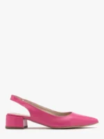 Czółenka w kolorze fuksji z otwartą piętą typu slingback-wyprzedaż