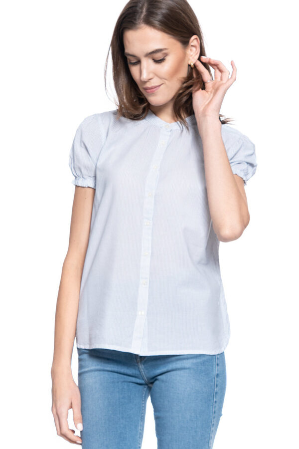 DAMSKA KOSZULA KRÓTKI RĘKAW MUSTANG ELSA BASIC BLOUSE 1009453 11723-wyprzedaż