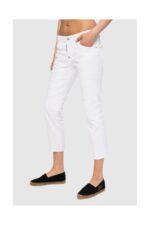 DSQUARED2 Cool girl cropped jeanBiałe jeansy damskie-wyprzedaż