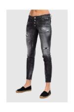 DSQUARED2 Medium waist skinny jeans czarne jeansy damskie-wyprzedaż