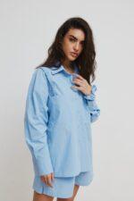 Damska Luźna koszula w kolorze OCEAN BLUE - CANDO-M/L-wyprzedaż