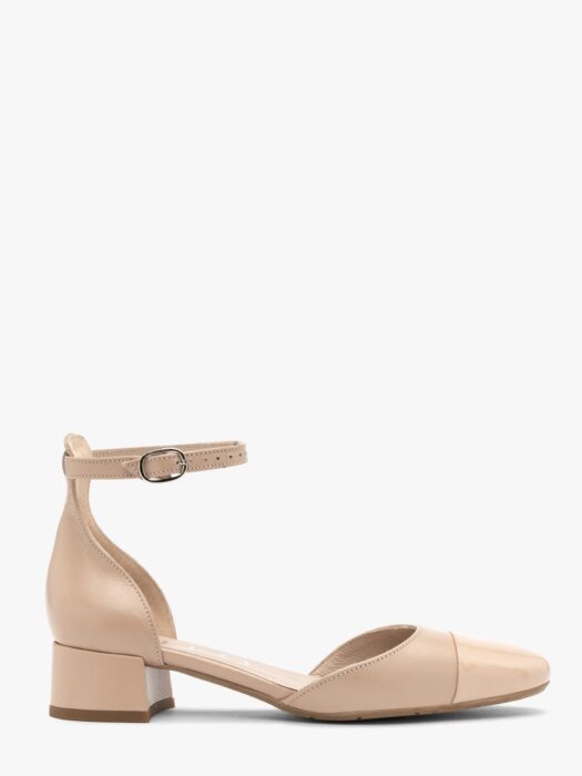 Dwuczęściowe czółenka damskie z lakierowanym noskiem ALEXIS-wyprzedaż