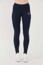 EA7 Granatowe legginsy z małym logo-wyprzedaż