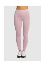 GUESS Jasnoróżowe legginsy damskie z marszczeniem-wyprzedaż