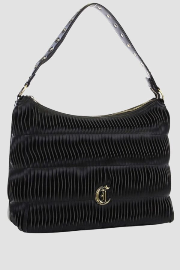 JUST CAVALLI Czarna torebka Range F Gothic Woving-wyprzedaż