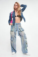 Jeansy damskie 2w1 z odpinanymi nogawkami Accesa PINKO-wyprzedaż