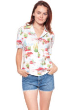 KOSZULA WRANGLER CUBAN SHIRT WHITE W5247SE12 112129389-wyprzedaż