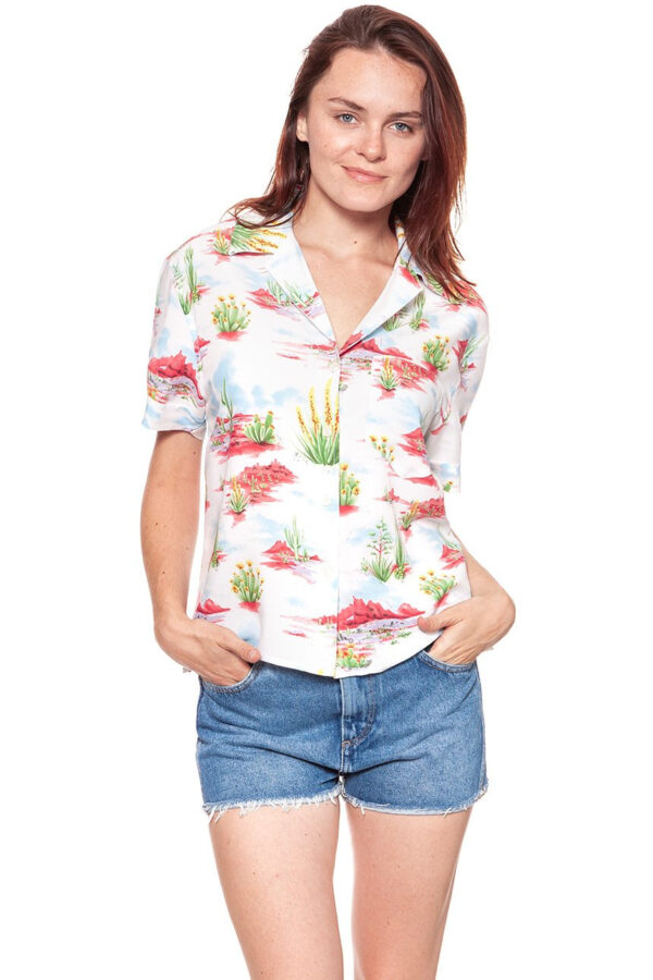 KOSZULA WRANGLER CUBAN SHIRT WHITE W5247SE12 112129389-wyprzedaż