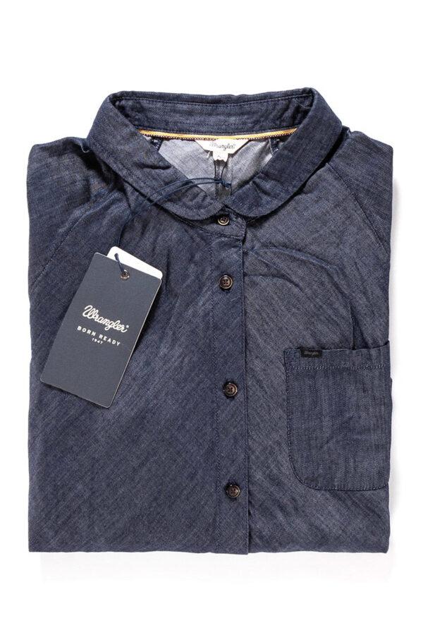 KOSZULA WRANGLER L/S 1PKT DENIM BLOUSE DARK INDIGO W5176C51E-wyprzedaż