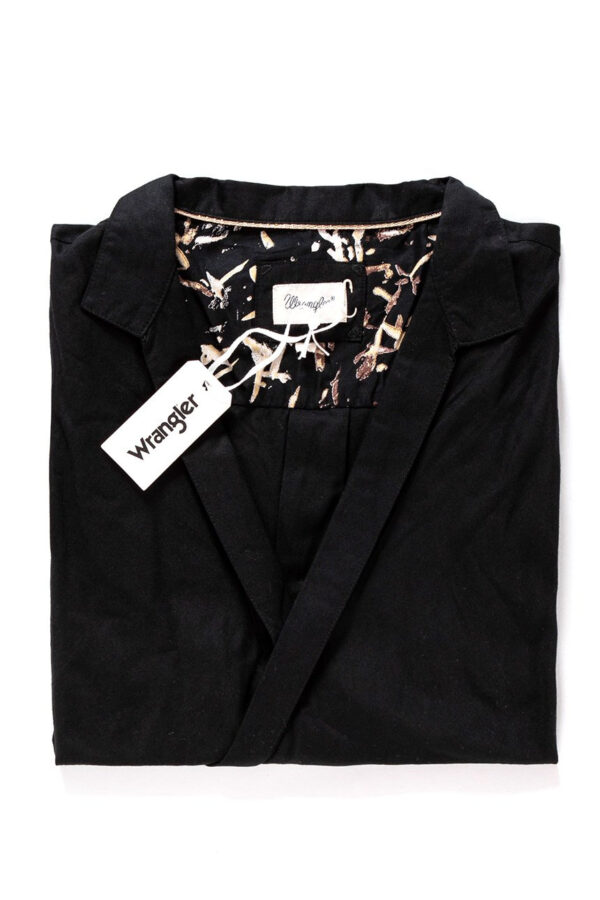 KOSZULA WRANGLER L/S WRAP SHIRT BLACK W5180BD01-wyprzedaż