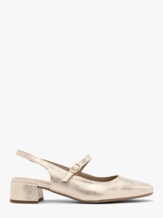 Platynowe czółenka z odkrytą piętą ALEXIS-wyprzedaż