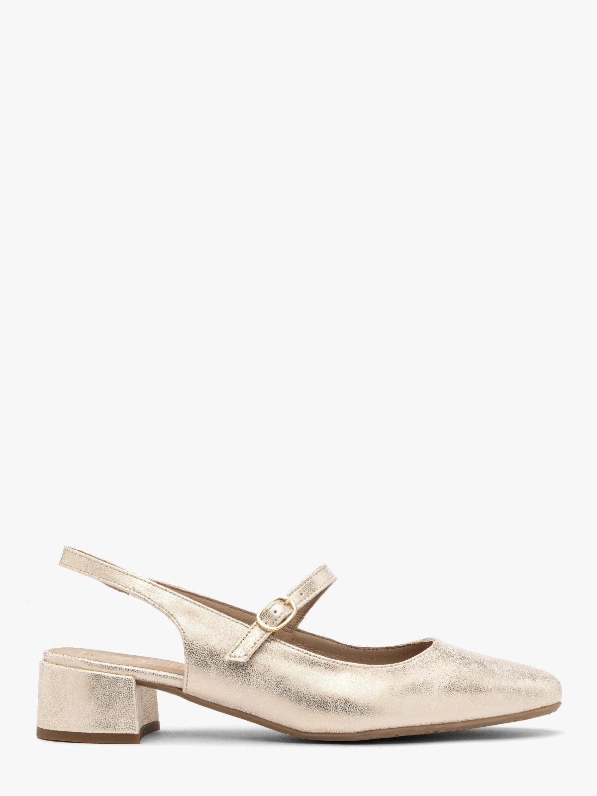 Platynowe czółenka z odkrytą piętą ALEXIS-wyprzedaż