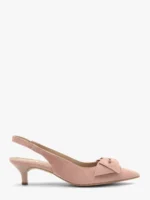 Różowe czółenka damskie bez pięty slingback z kokardą-wyprzedaż