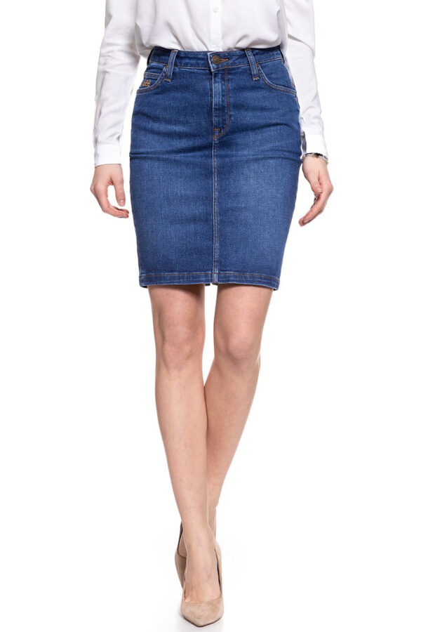 SPÓDNICA JEANSOWA LEE HIGH WAIST SKIRT TRUE BLUE L38QROPB 112108313-wyprzedaż