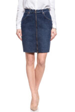 SPÓDNICA JEANSOWA WRANGLER HIGH ZIP SKIRT DEEP OCEAN W257WB86X 112128011-wyprzedaż