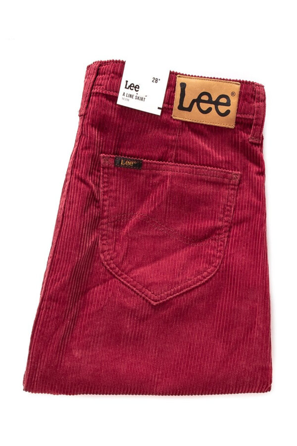 SPÓDNICA SZTRUKSOWA LEE A LINE SKIRT BIKINI RED L38NDC87 112108271-wyprzedaż