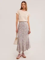 Spódnica damska maxi z wiskozy z motywem kwiatowym Adria 000-wyprzedaż
