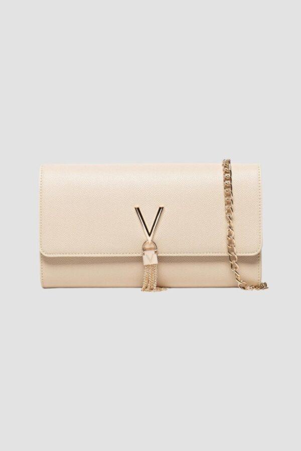 VALENTINO Beżowa kopertówka Divina Pochette-wyprzedaż