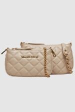 VALENTINO Podwójna beżowa torebka Ocarina Crossbody-wyprzedaż