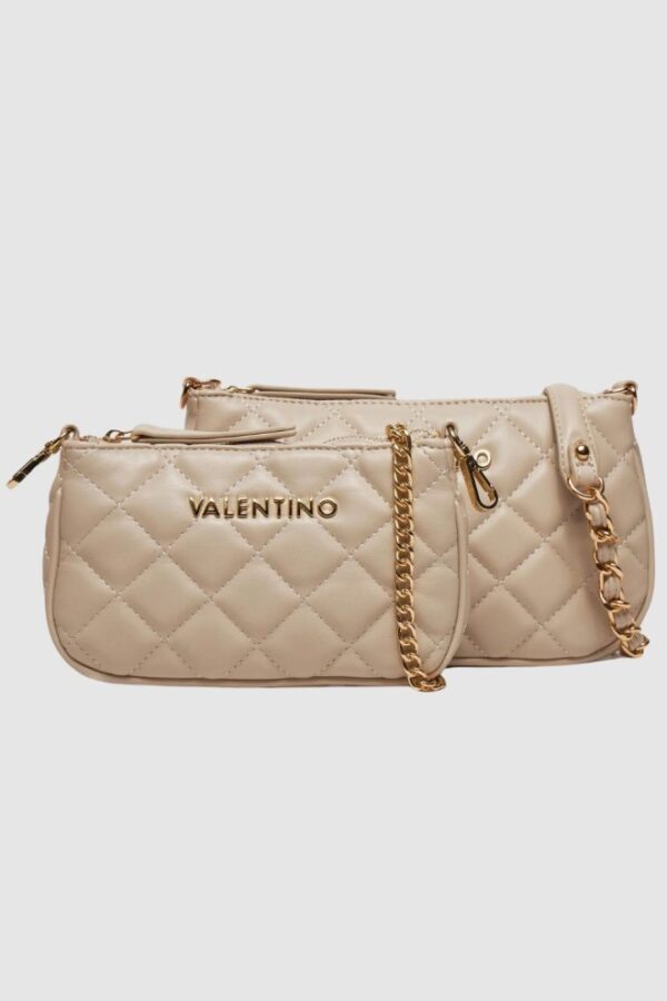 VALENTINO Podwójna beżowa torebka Ocarina Crossbody-wyprzedaż