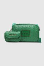 VALENTINO Tłoczona zielona torebka z przypinaną saszetką sunny re haversack-wyprzedaż