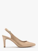 Złote czółenka typu slingback-wyprzedaż