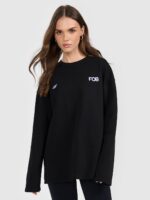 4F Bluza dresowa nierozpinana bez kaptura damska - czarna S-wyprzedaż