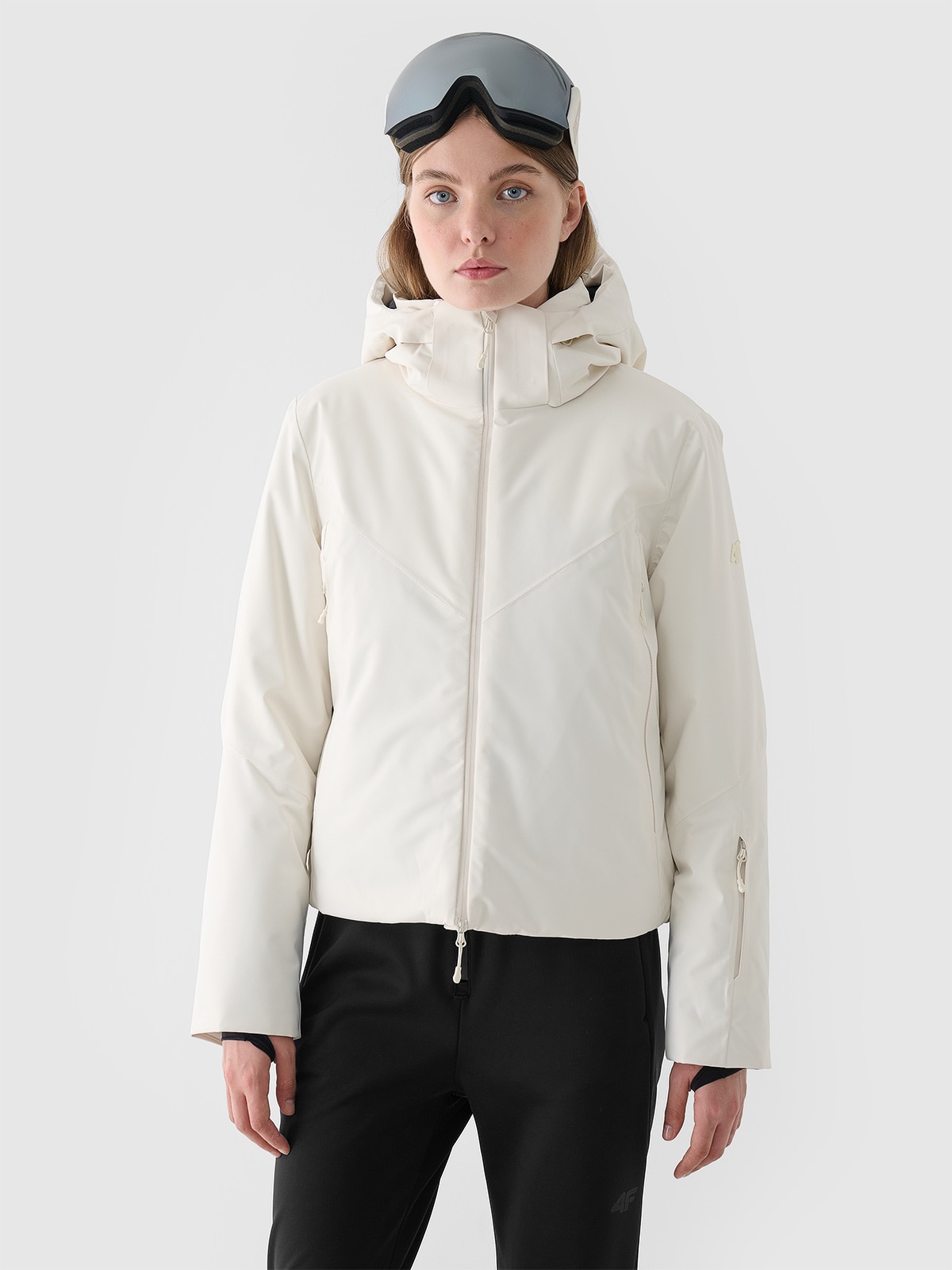 4F Kurtka narciarska membrana Dermizax 20000 damska - biała XL-wyprzedaż
