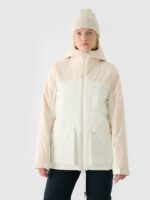 4F Kurtka narciarska membrana NeoDry 8000 damska - beżowa XL-wyprzedaż