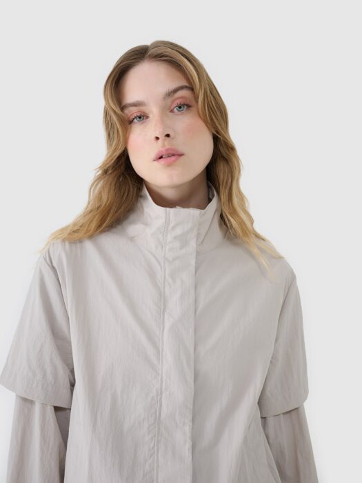 4F Kurtka przejściowa damska - beżowa XXL-wyprzedaż