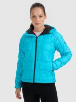 4F Kurtka puchowa z wypełnieniem Primaloft Silver damska - turkusowa XXL-wyprzedaż