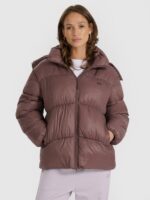 4F Kurtka puchowa z wypełnieniem syntetycznym damska - brązowa XXL-wyprzedaż