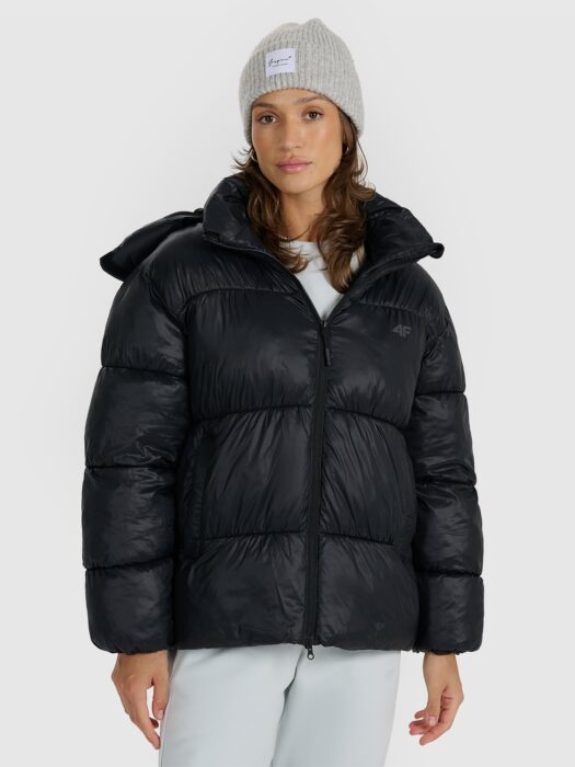 4F Kurtka puchowa z wypełnieniem syntetycznym damska - czarna S-wyprzedaż