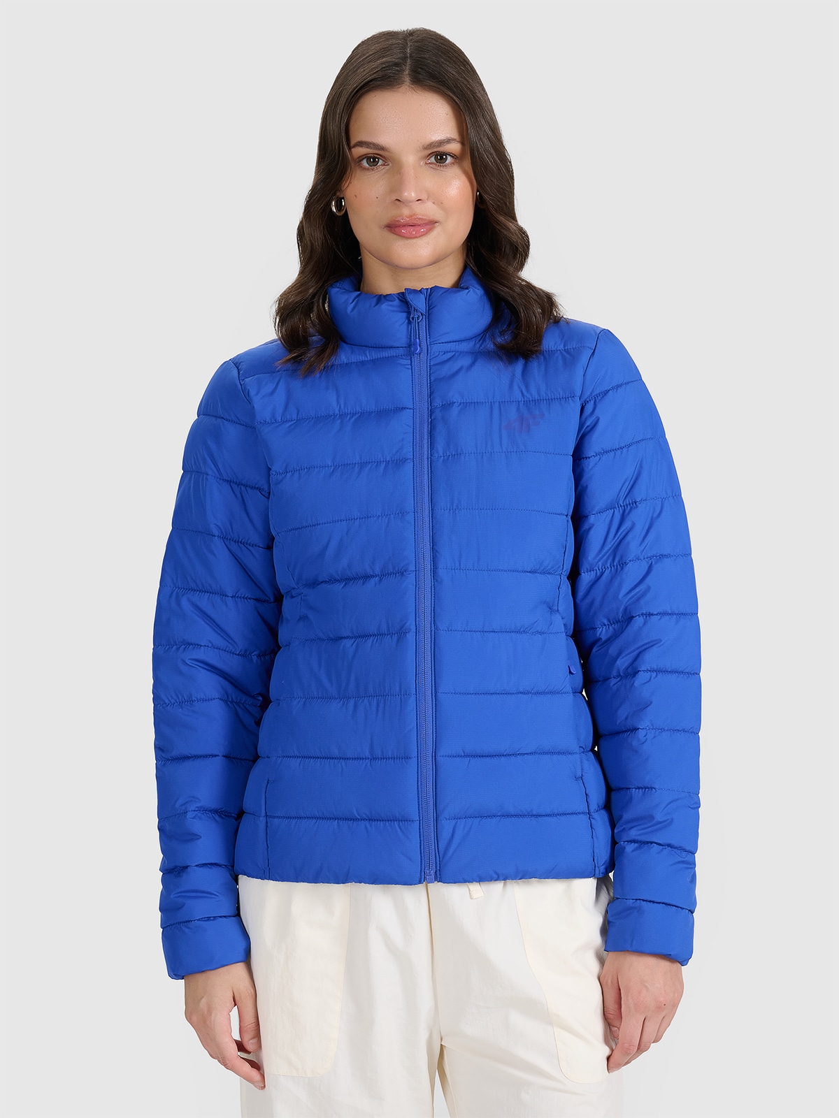 4F Kurtka puchowa z wypełnieniem syntetycznym damska - niebieska L-wyprzedaż