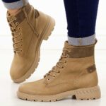 Beżowe botki damskie M.Daszyński 2501-3-wyprzedaż