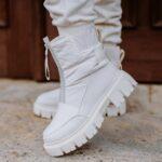 Beżowe zimowe śniegowce damskie Jezzi News 6526-wyprzedaż