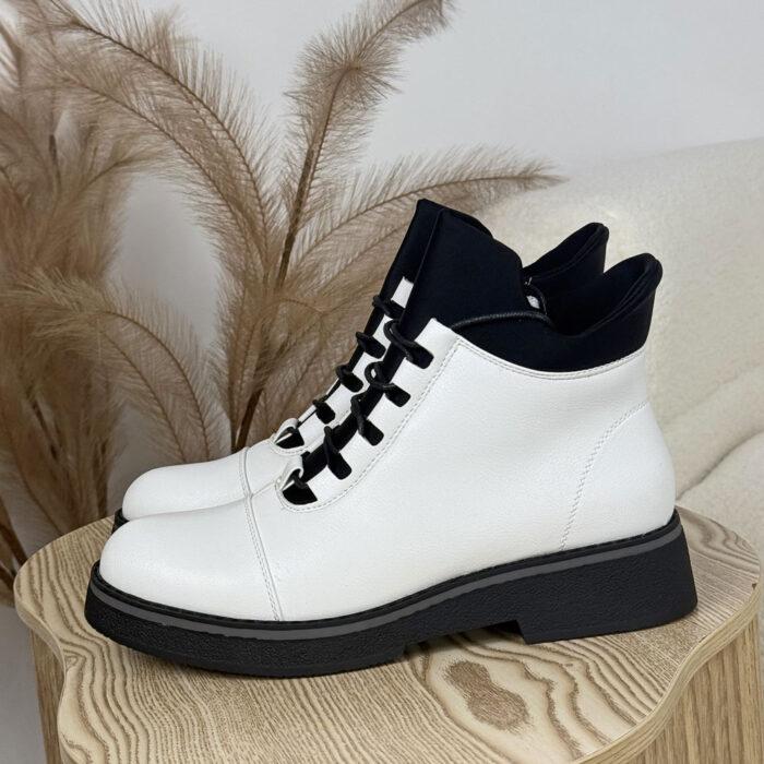 Białe botki damskie Jezzi 2435-4-wyprzedaż