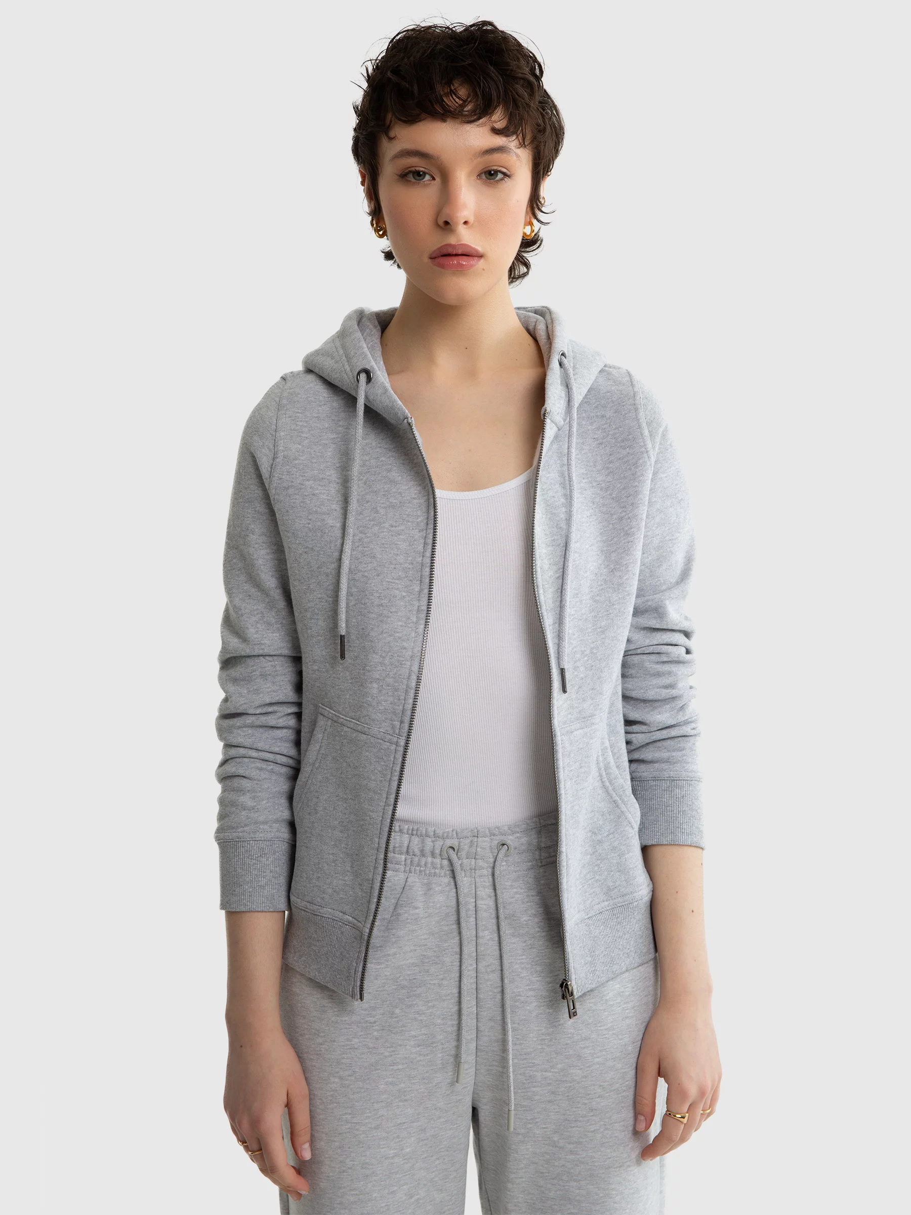 Bluza damska z kapturem szara Laurisana 901-wyprzedaż