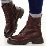 Bordowe trapery damskie M.Daszyński 2508-4-wyprzedaż