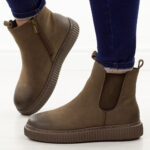 Brązowe skórzane botki damskie Cambell 19340-wyprzedaż