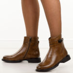 Brązowe skórzane botki damskie Filippo Dbt7357/25-wyprzedaż