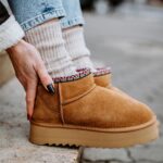 Camelowe skórzane ciepłe zimowe mukluki