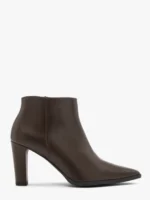 Ciemnobrązowe botki na słupku-wyprzedaż