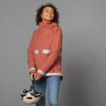 Ciepła kurtka przeciwdeszczowa na rower miejski damska Btwin 540 odblaskowa-wyprzedaż