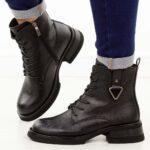 Czarne botki damskie Potocki 12719-wyprzedaż