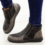 Czarne botki damskie Potocki 90348-wyprzedaż